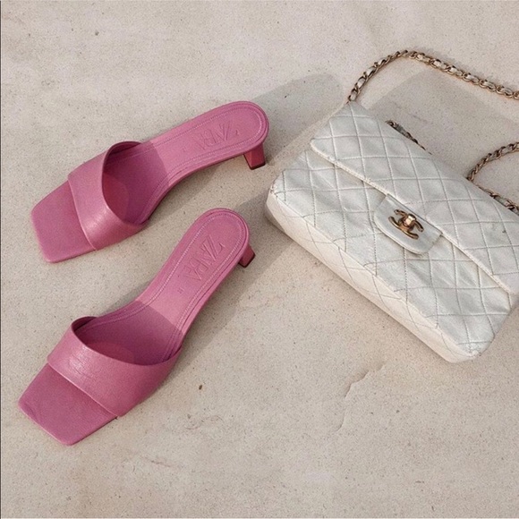 COPY - Zara pink leather slides - Picture 9 of 12